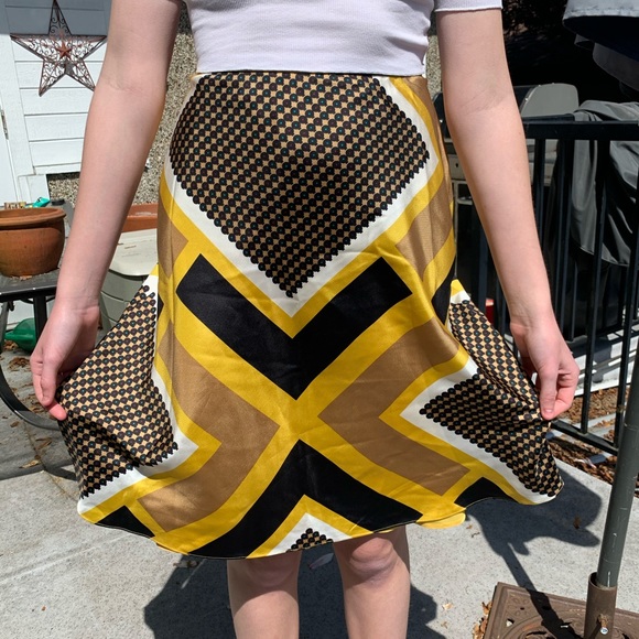 Sz 14 silk scarf print skirt grace elements - Picture 6 of 8